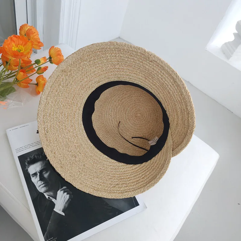 2020 New Fashion Raffia Sun Hat Straw Pearl Wide Brim Summer Beach Visor Women Hats H79 | Аксессуары для одежды