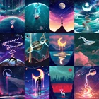 Алмазная 5d картина сделай сам, мультяшный рисунок Луна, полная Алмазная вышивка ручной работы, мозаика для спальни, украшение для дома, подарок