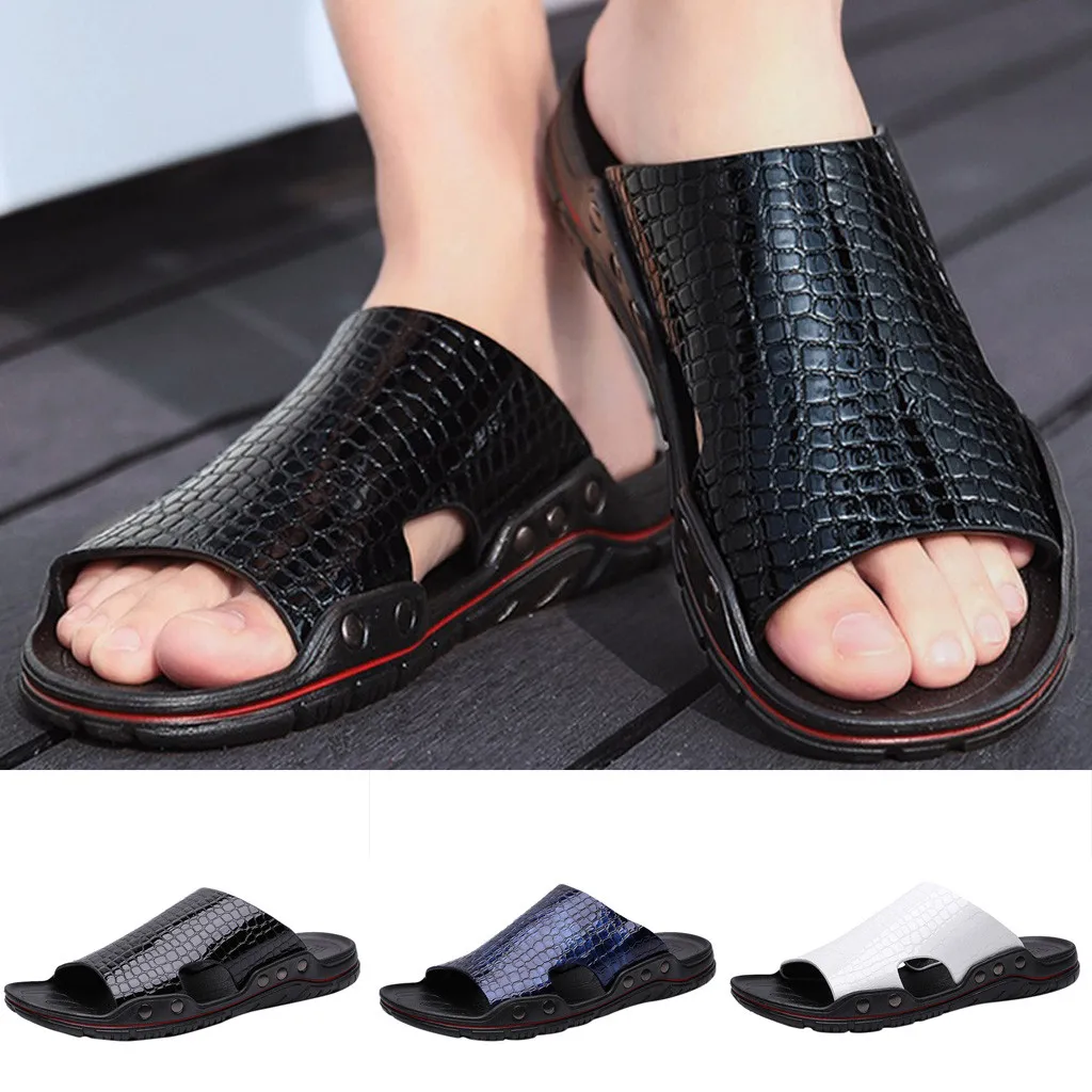 

SAGACE sandals Men Outdoor Leisure Slippers soft Breathable Casual Shoes Men Round Head non-slip slippers sandals men big size