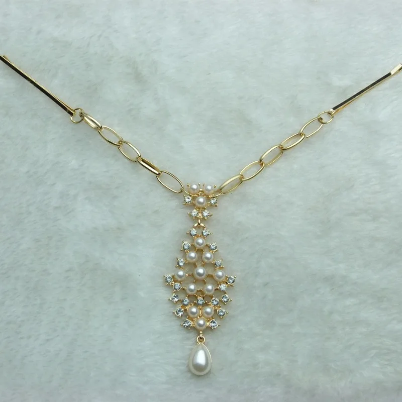 Стразы Свадебная цепочка для волос с жемчугом головной убор со стразами