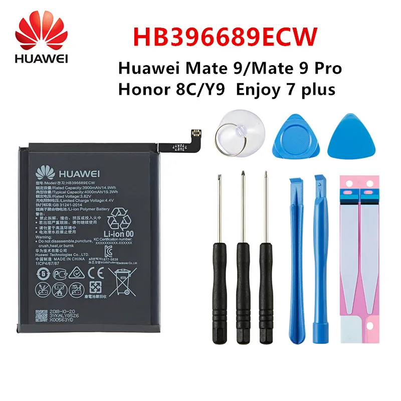 Оригинальный аккумулятор Hua Wei 100% HB396689ECW 4000 мАч для Huawei Mate 9 Mate9 Pro Honor 8C Y9 2018 версия