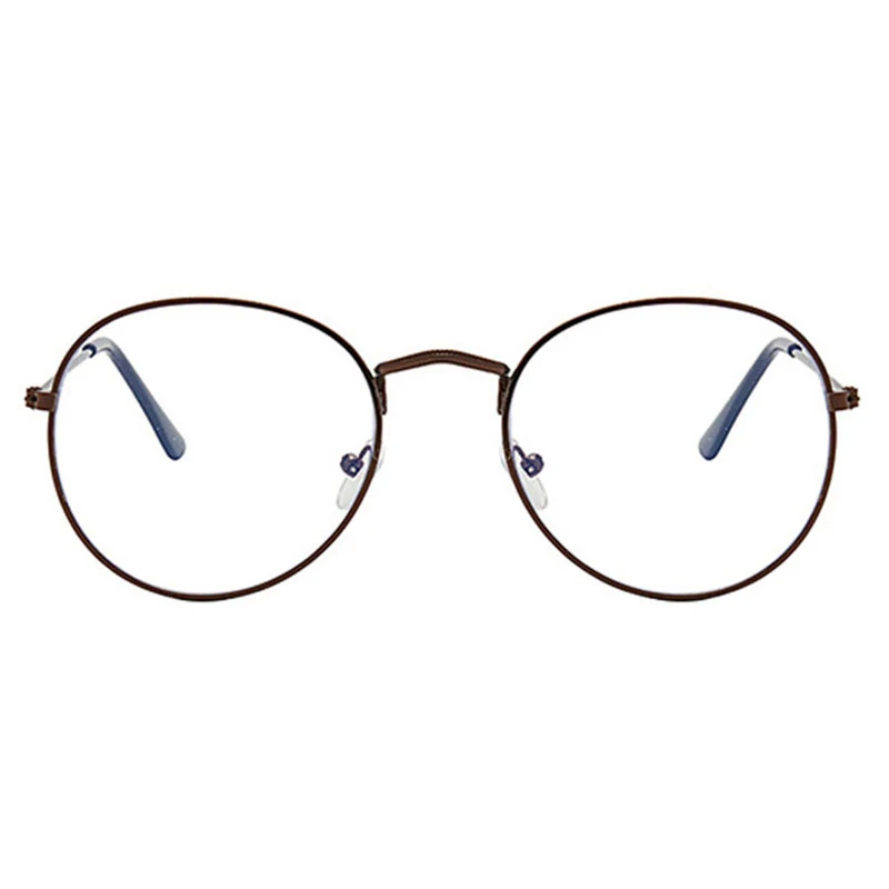 

New Classic Vintage Glasses Frame Round Lens Flat Myopia Optical Mirror Simple Metal Women/Men Glasses Frame Gold