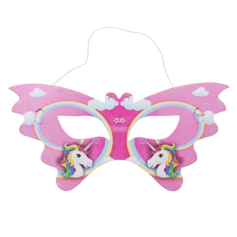 10pcs Eye masks Детские вечерние принадлежности серии единорог, свечи в виде единорогов, пригласительные открытки, флаги бумажные баннеры, флажки детские украшения на день рождения - Цвет: 10pcs Eye masks