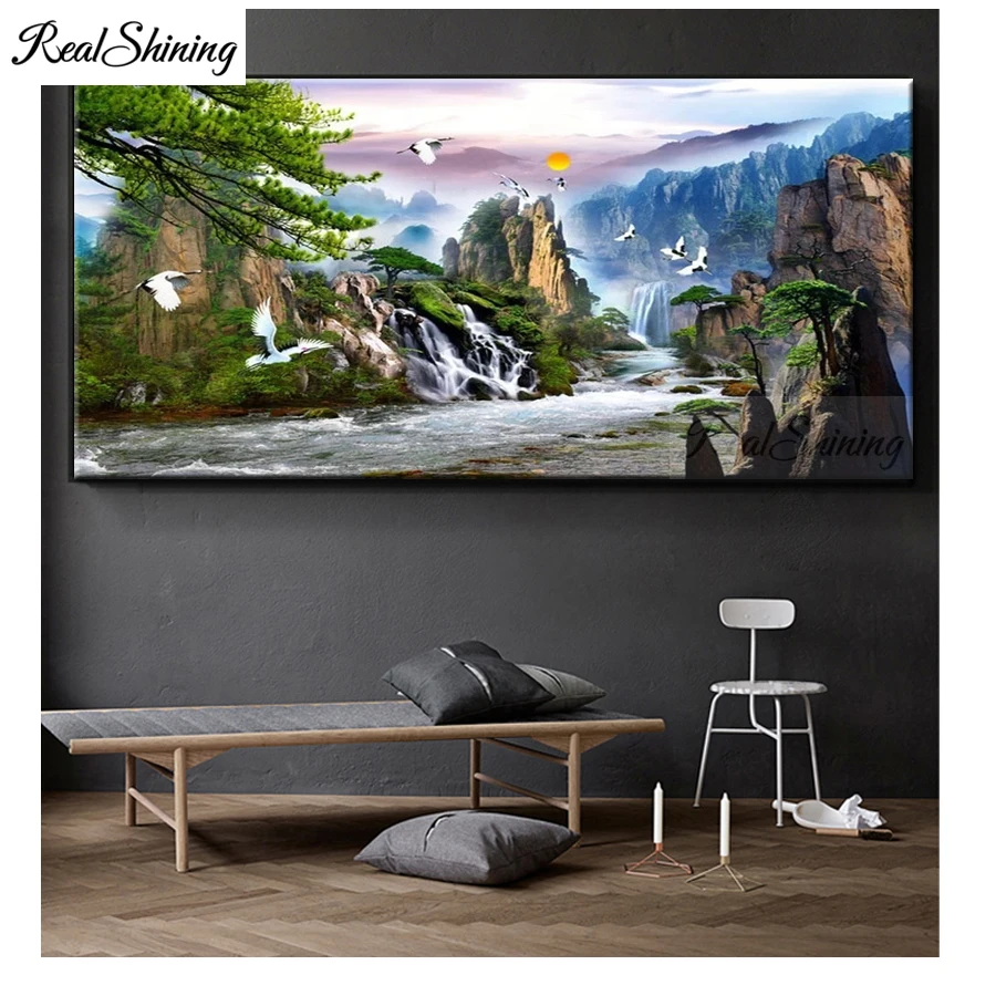 

large size DIY Diamond Embroidery Diamond Flowing water and wealth full rhinestone Diamond painting cross stitch,needlework F480