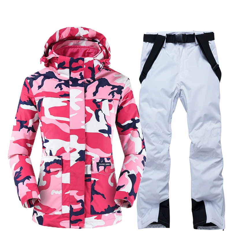 Set 6 Лыжные куртки и штаны женский лыжный костюм комплекты для сноубординга очень теплая ветрозащитная Водонепроницаемая зимняя одежда для улицы - Цвет: Set 6