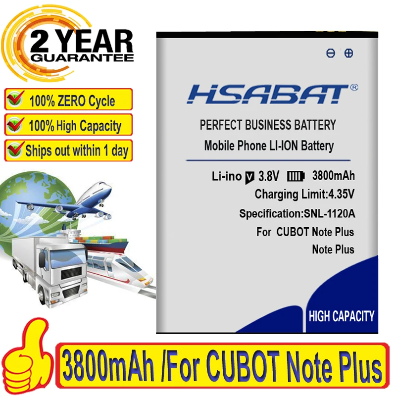Топ бренд 100% новый аккумулятор 3800 мАч для CUBOT Note Plus батареи + Бесплатный
