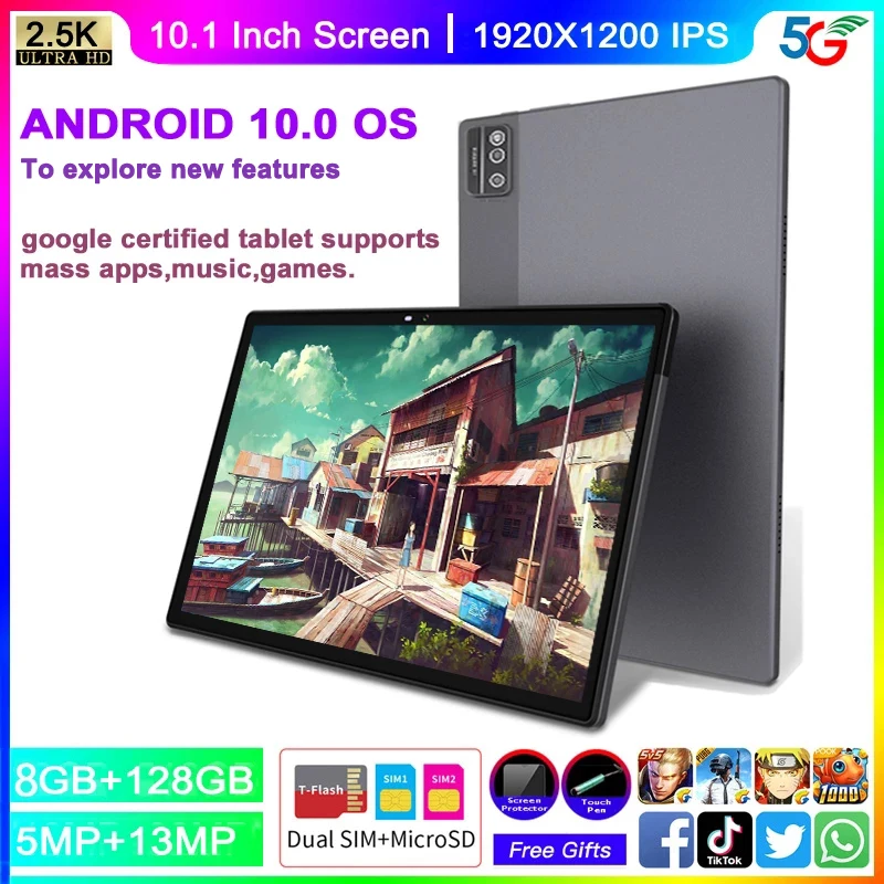 New Upgraded tablet P30 MediaTek 6771 Octa core 8G RAM 128G ROM 10.1 inch WIFI Android 10.0 TDDI FHD 10 point touch tablet PC