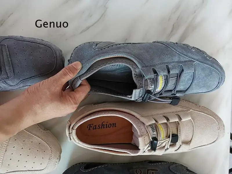 

Summer Men Shoes Sneakers Cow Leather Casual Shoes Breathable Driving Moccasins Lace Up Men's Shoes Outdoor Footwear