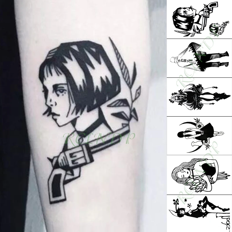 Водостойкая Временная тату наклейка японское аниме милая сексуальная девушка