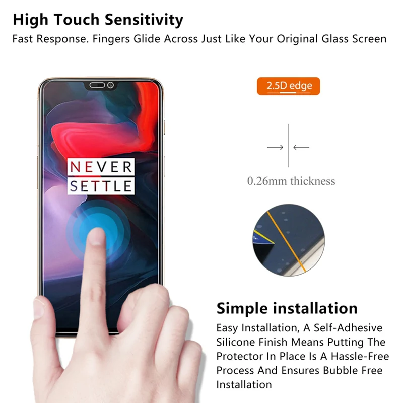 Закаленное стекло 9H HD для Oneplus 6 T закаленное защитное экрана 5 защитная пленка на 3T