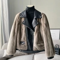 winter warm clothes women 100 natural real mink fur coat real leather jacket genuine sheepskin female black mink fur jacket