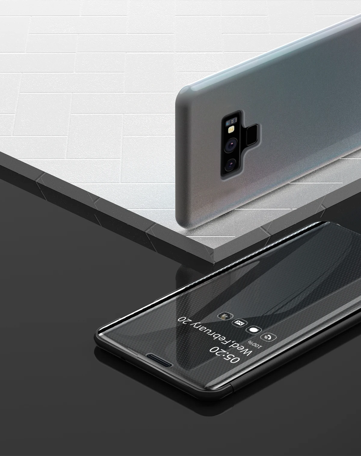 Прозрачный зеркальный кожаный чехол-книжка для Samsung S7 S8 plus S9 S10 lite s7 edge роскошный
