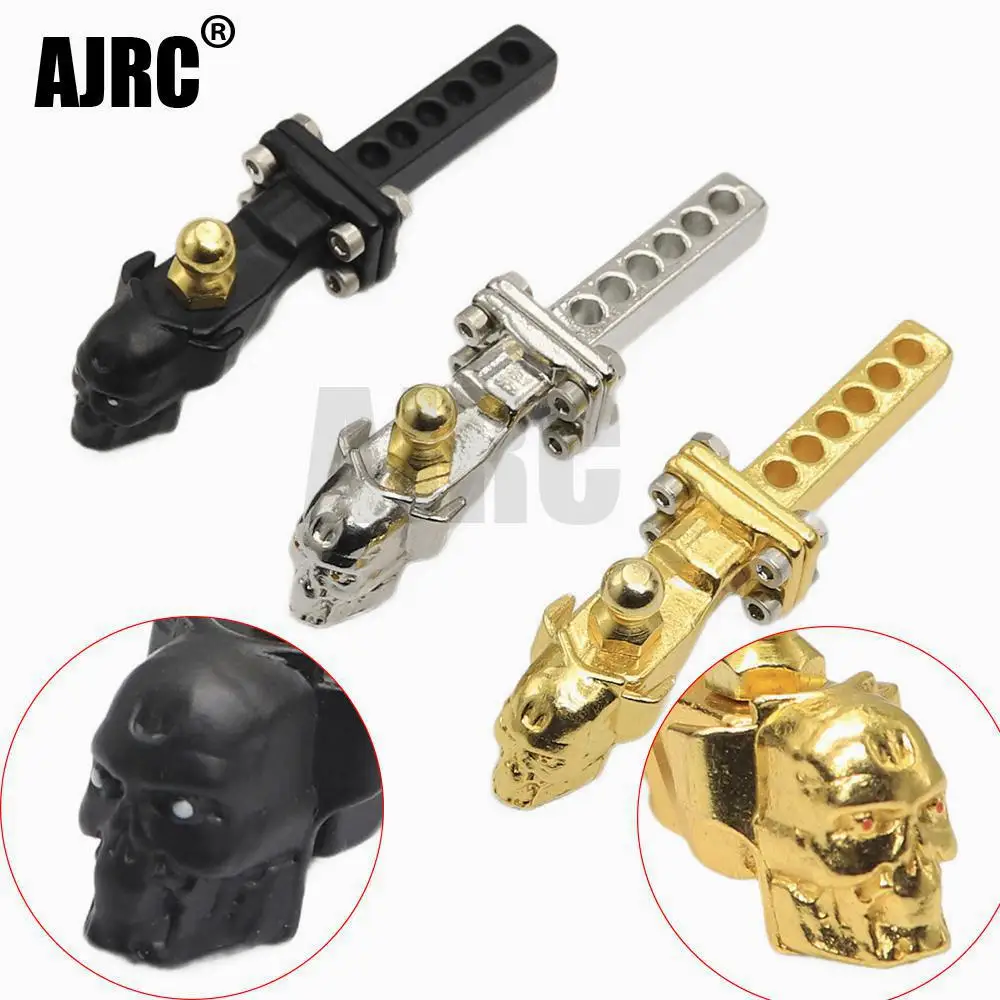 Metal Skull Trailer Hook Metal Trailer Hitch Mount for 1/10 RC Crawler Trax TRX-4 TRX-6 G63 D90 Axial SCX10 90046 03007 GEN 8