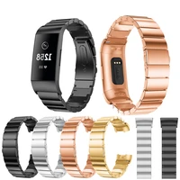 new replacement stainless steel bracelet smart watchband strap for fitbit charge 3 quick release smart watch support accessories