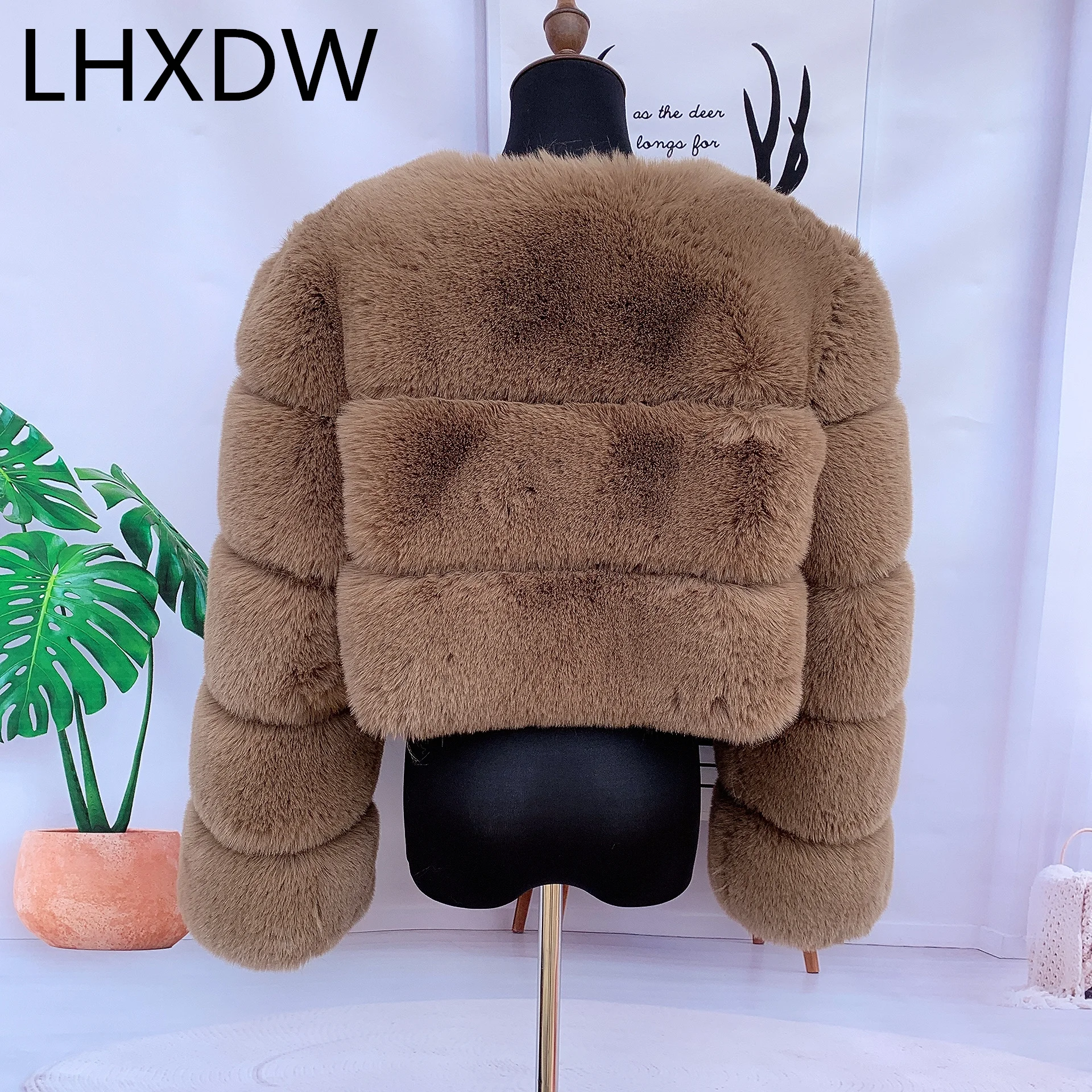 Женская куртка из искусственного меха пушистое пальто розовая Меховая роскошное