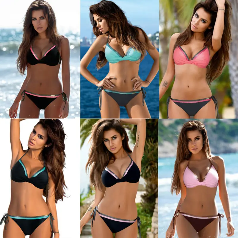

Womens Push Up Padded Bra Bikini Set Swimsuit Beach Bathing Swimwear Brazilian