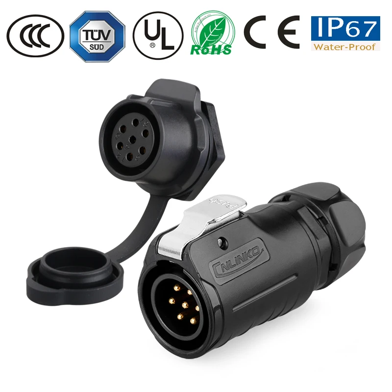 Водонепроницаемая проводка разъема кабель штекер гнездо M20 7 Pin Светодиодный