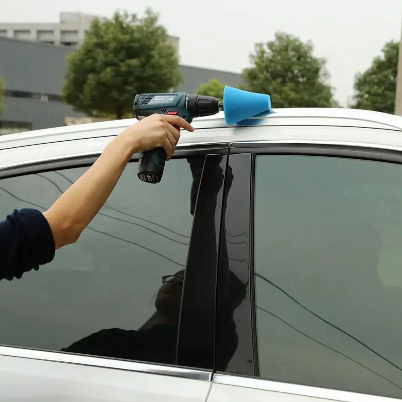 

3Pcs 1/4 inch /6mm Shank Sponge Cone Metal Polishing Foam Pad Wool Buffing Polishing Ball for Automotive Car Wheels Care,For Met