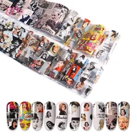 10pcsbag nail foils laser marble pattern sticker art transfer paper manicuring diy tips decoration nails accessories
