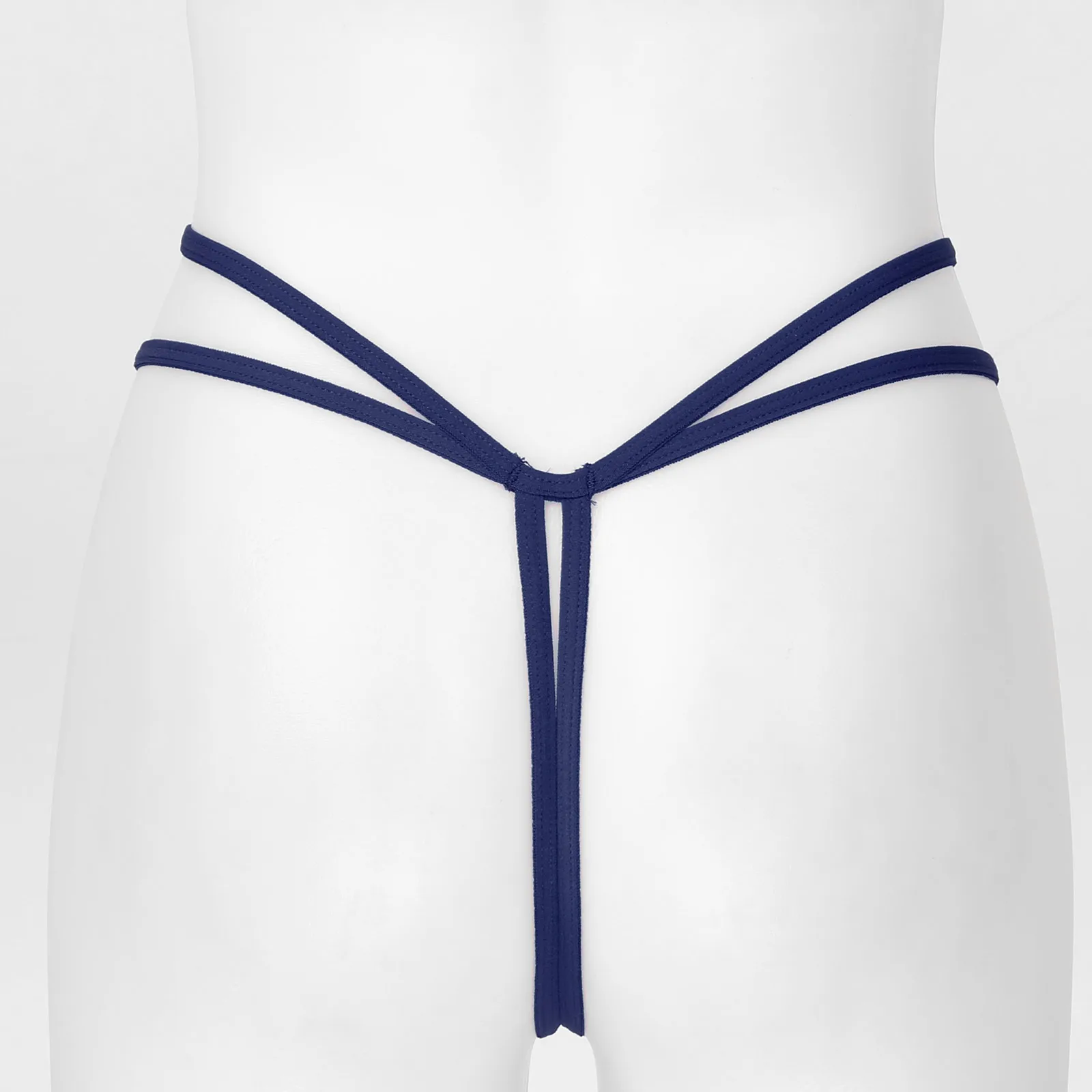 

Womens Lingerie See-through Thong Panties Sexy Crotchless Briefs T-back Mesh Strappy Artificial Pearls Decor G-string Underpants