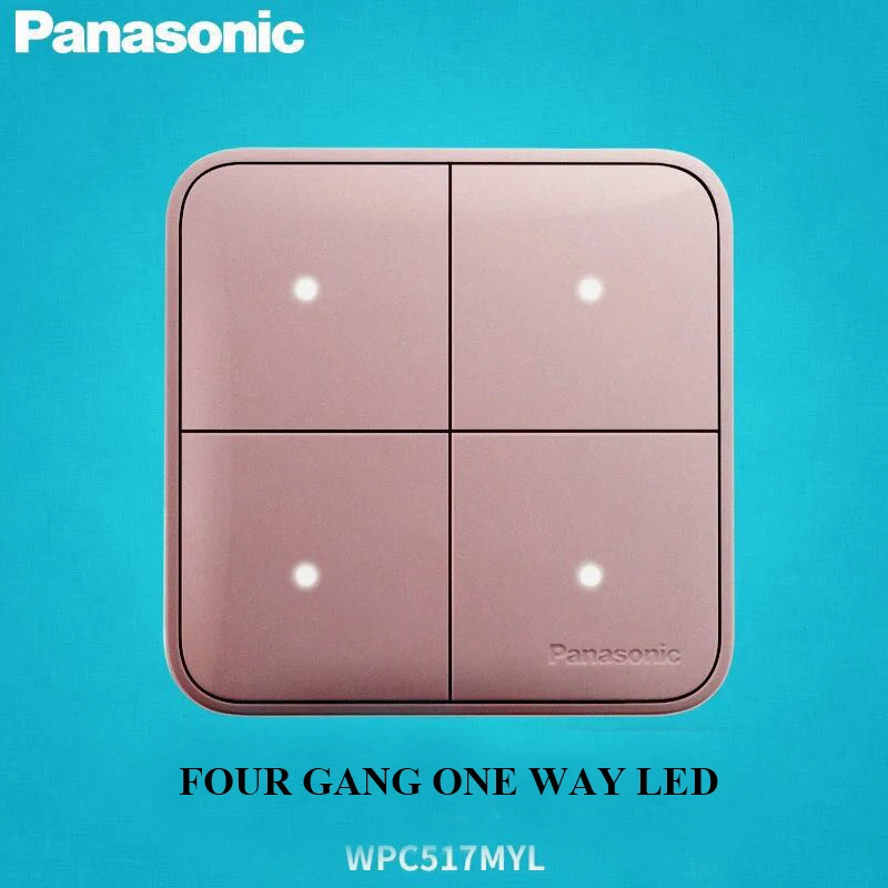 Настенный светильник Panasonic, настенный выключатель, домашний переключатель, случайный щелчок, ВКЛ./ВЫКЛ., настенный светильник, переключатель, полный сброс, структура, светодиодный индикатор - Color: FOUR GANG ONE WAY