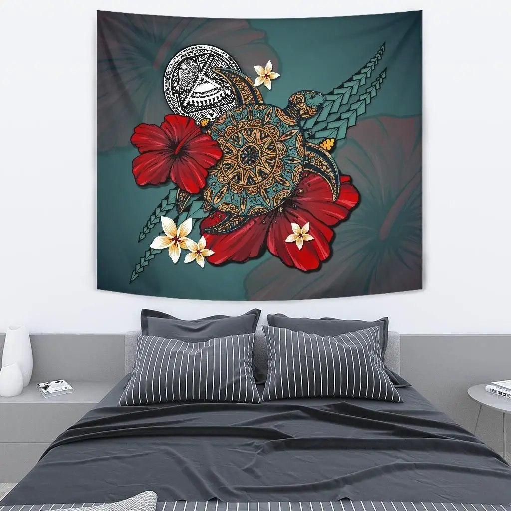 Alohawall Tapestry 3D Printed Anchor Galaxy Samoa Hibiscus Tapestries Rectangular Home Decor Living Room DIY Wall Hanging | Дом и сад