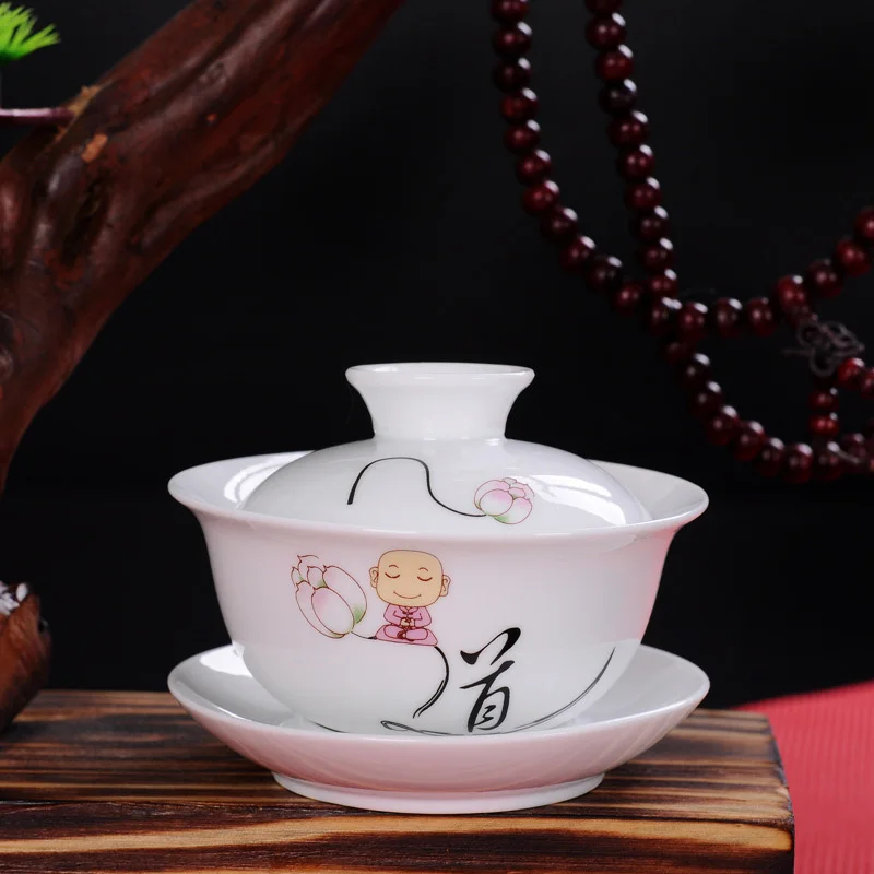 Белая фарфоровая чашка для чая чайный фарфоровый горшок gaiwan набор путешествий