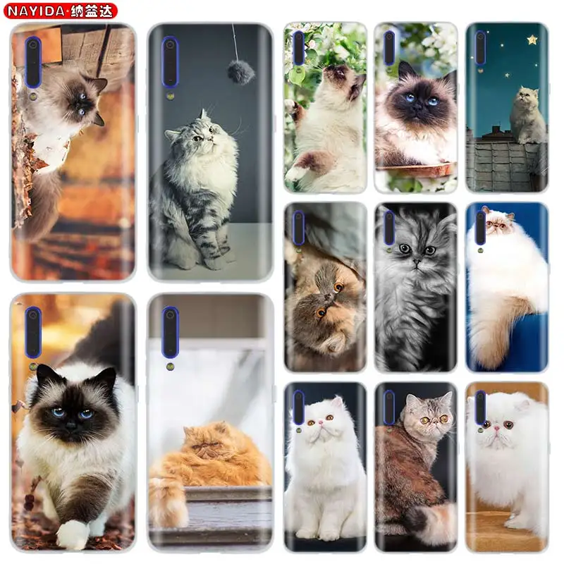 

Persian cat Soft Silicone Case For Xiaomi 11 10 9 8 A2 A3 CC9 Lite POCO X3 Pro 6X 10i 9se Cover