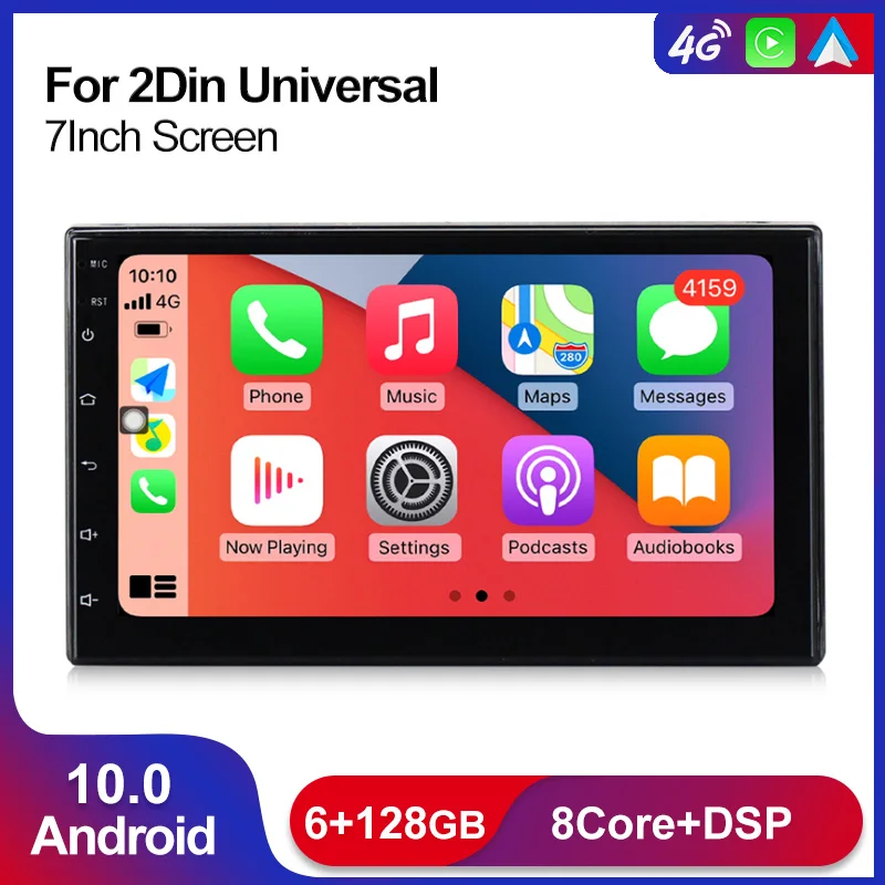 

Автомобильный радиоприемник 7 дюймов 6 + 128 ГГц Android 10 GPS для Volkswagen Nissan Hyundai Kia Toyota 2Din универсальный мультимедийный плеер Carplay 4G Lte WIFI