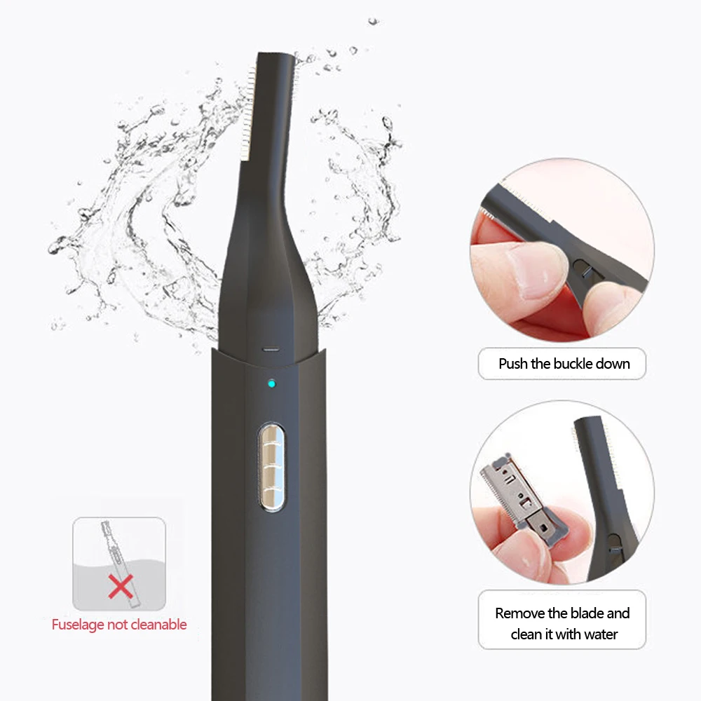 

Smart Electric Eyebrow Trimmer Mini Eye Brow Shaver Women Razor Small Big Blade Rotary Head Painless Portable Face Hair Remover