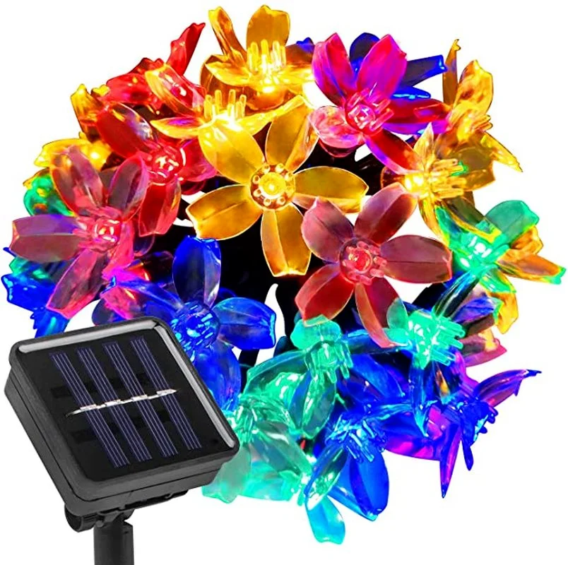 

LED Solar Powered Flower Cherry Blossom String Lights 8 Modes Sakura Lights Outdoor Waterproof for Mother'day Home Decoration