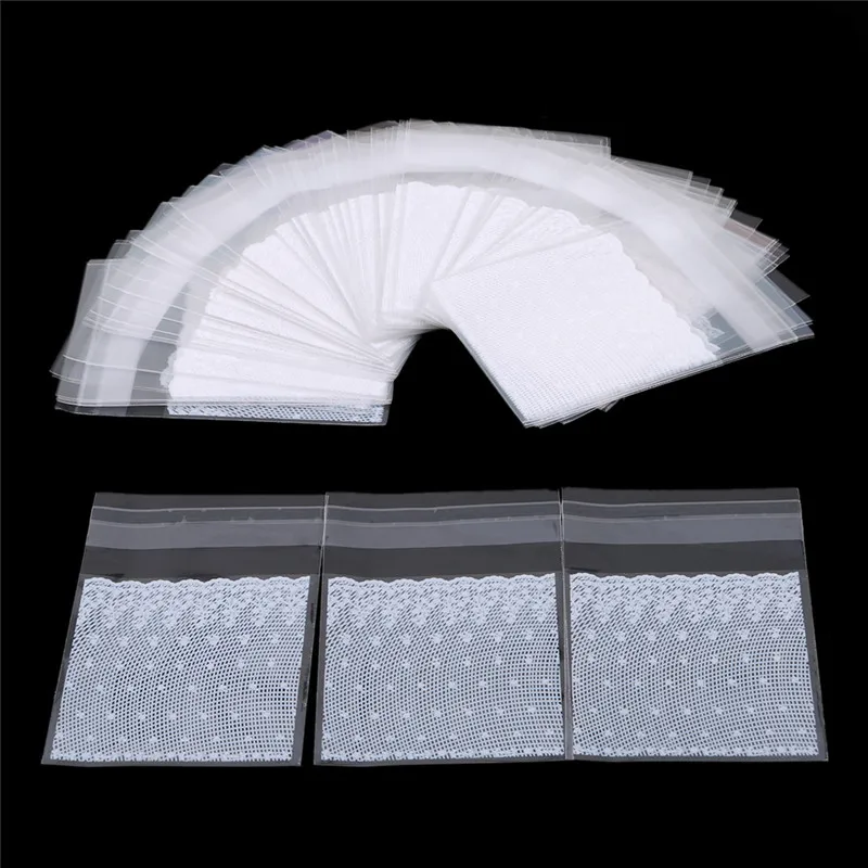 100 шт Свадебные украшения подарок и пластиковый пакет для конфет белое кружево