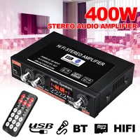 12v220v 400w 2 ch bluetooth mini hifi stereo amplifier usb sd fm radio power stereo home car amplifier audio home amplifier