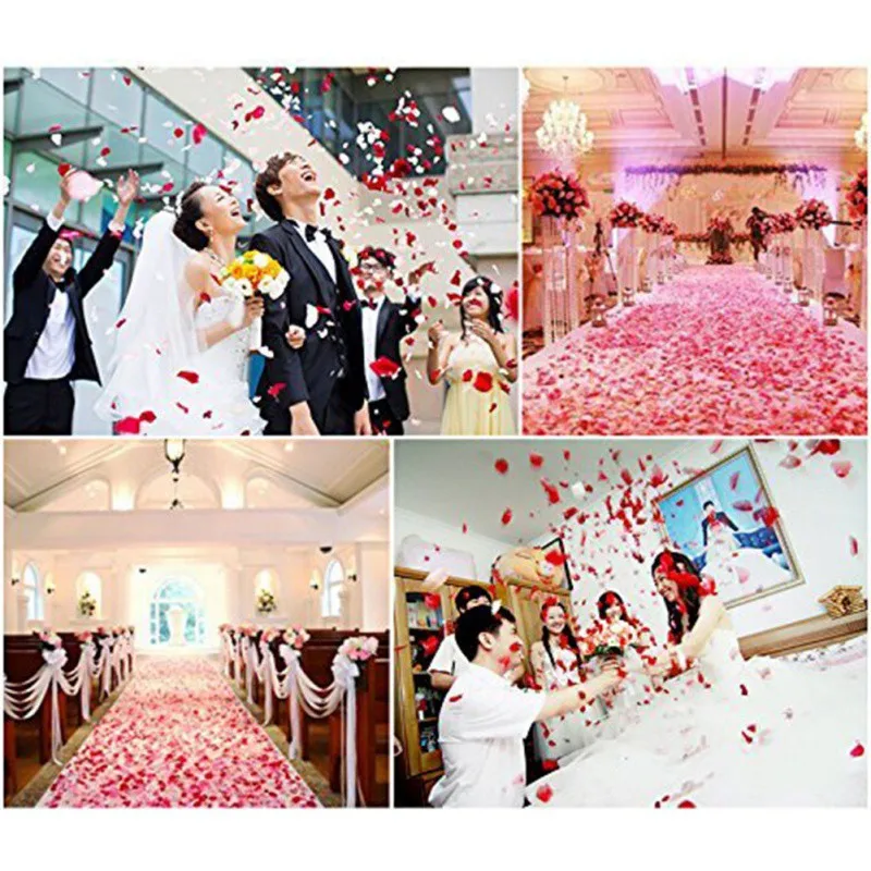 1000 шт. искусственные лепестки роз для свадебной комнаты шелковая ткань украшение