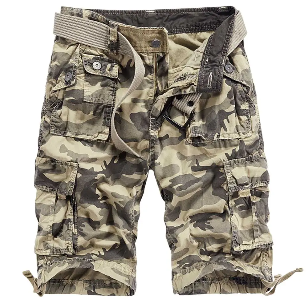 

New Fashion Camouflage Shorts Men Casual Cargo Pants Straight Loose Baggy Streetwear Military Army Style Male Clothing