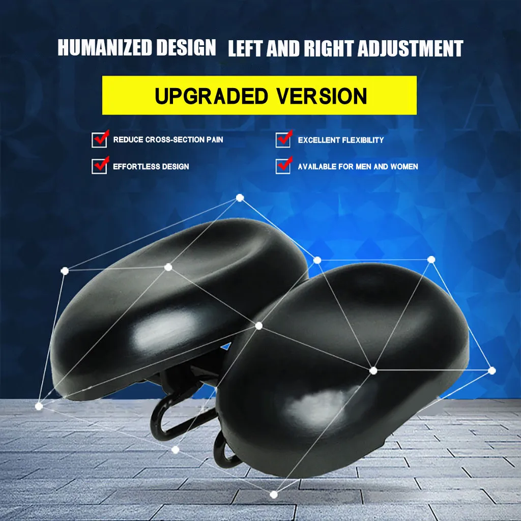 Велосипедное седло широкое двухстороннее для горного велосипеда регулируемое