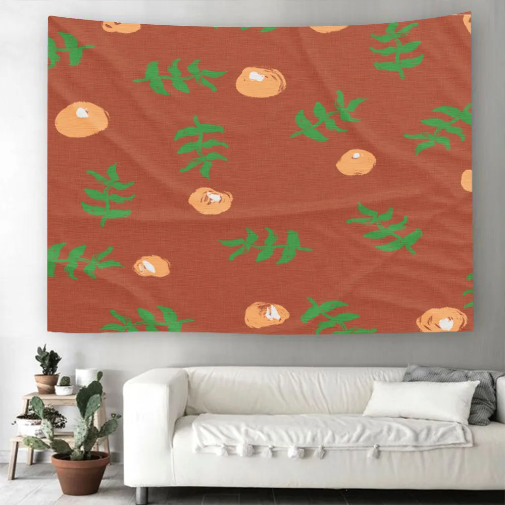 

Cartoon Small Floral Cactus Print Tapestry Flower Wall Hanging Tapestry for Student Dormitory Bedroom Wall Cloth Tapestries
