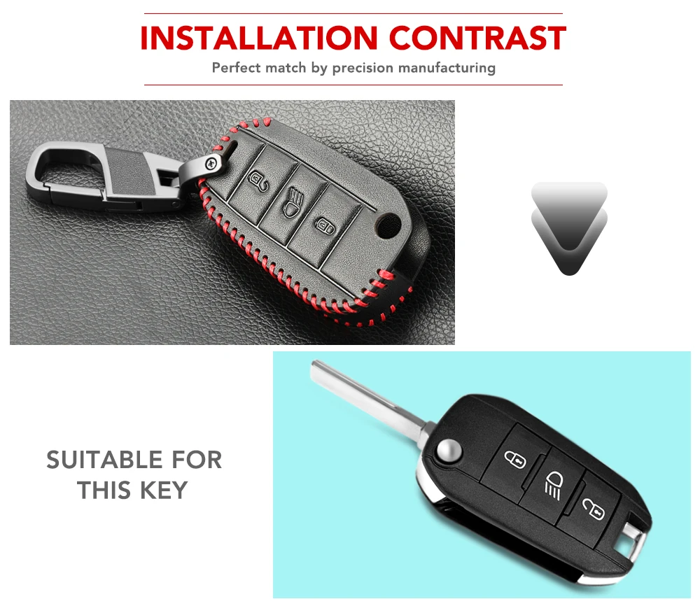 Мужские модные кожаные чехлы для автомобильных ключей чехол Peugeot 107 207 307 308 407 607 206