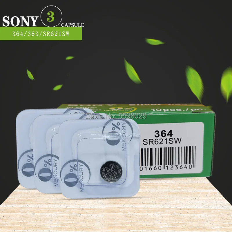Оригинальная упаковка SONY для монет 3 шт./лот 364 SR621SW AG1 LR621 SR621 164 LR60 L621 1 55 V|Часовые