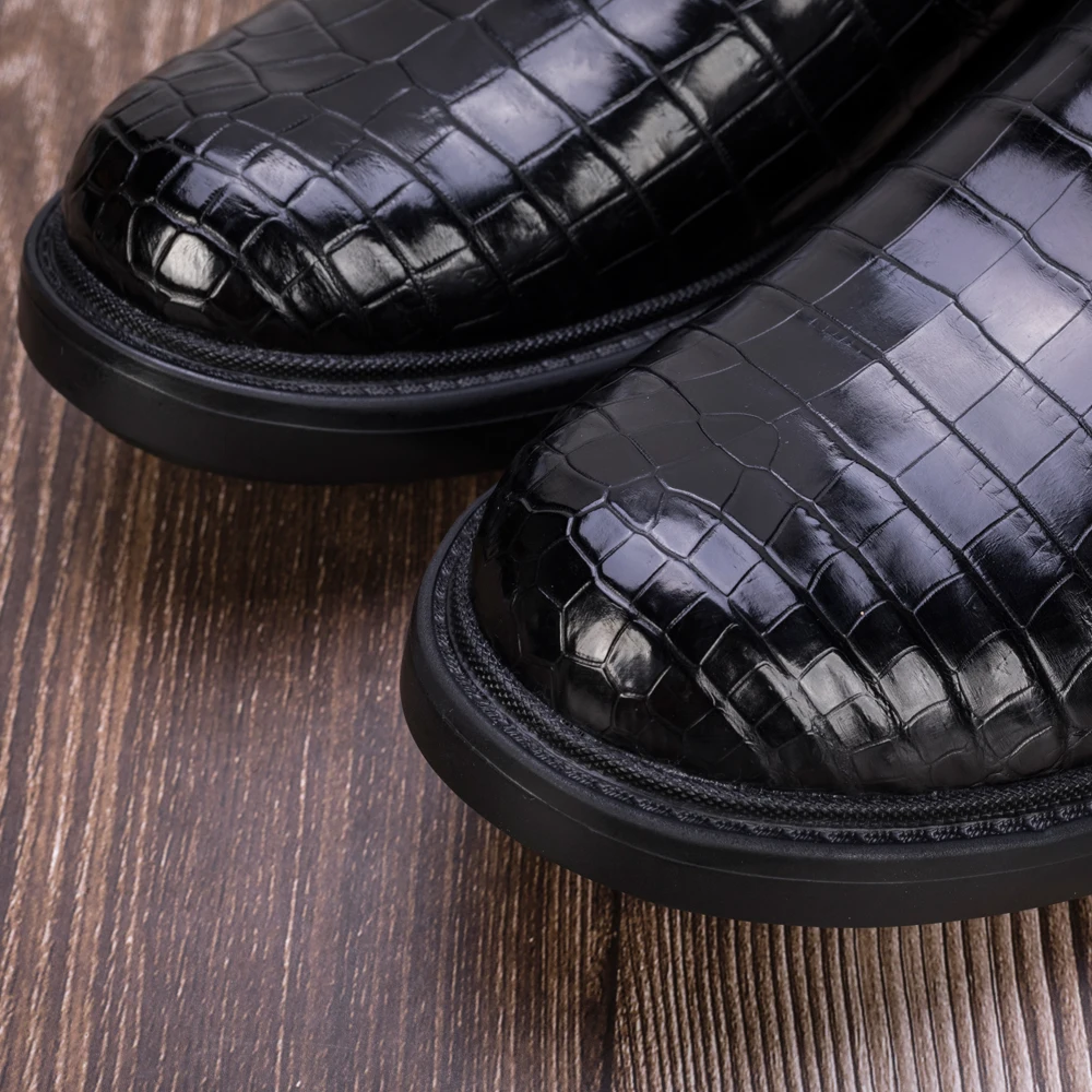 Crocodile Shoes Men Dress 100% Genuine Leather Brand Designer Party Wedding Luxury Men's Leisure Casual Formal Alligator | Обувь