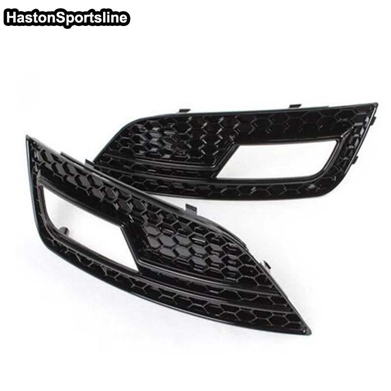 Черная с хромированной сотовой стороной передний бампер противотуманные фары