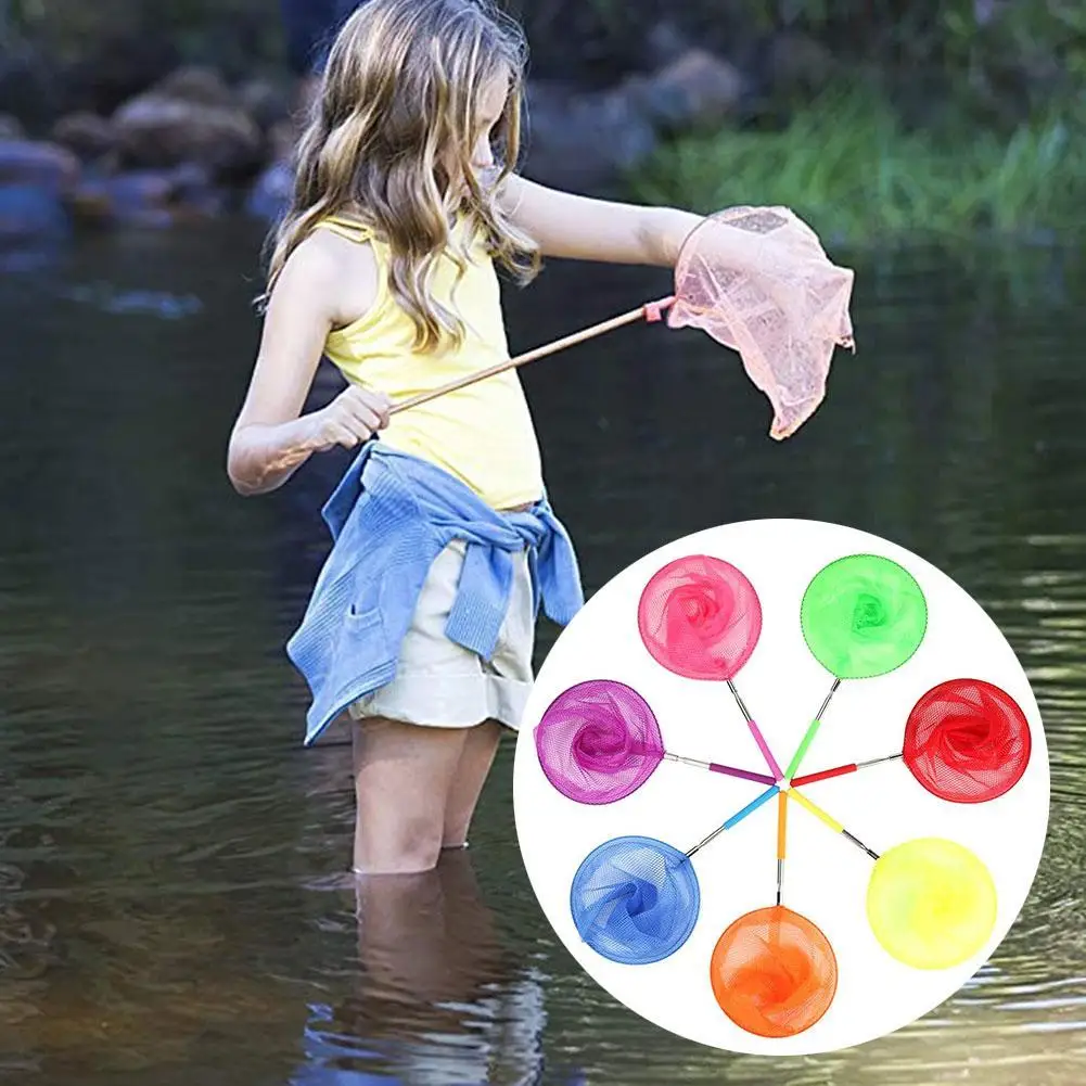 Redes de pesca para ni&ntilde;os que juegan en la utiler&iacute;a para el agua, de acero, retr&aacute;ctil, captura de lib&eacute;lulas y mariposas, entretenimiento-3