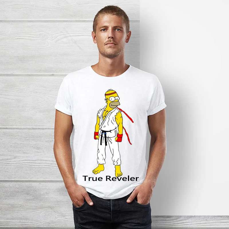 Homer simpson Футболка мужская короткий рукав хип хоп мультфильм Топы футболка Летняя забавная Милая Симпсон Женская футболка - Цвет: S13