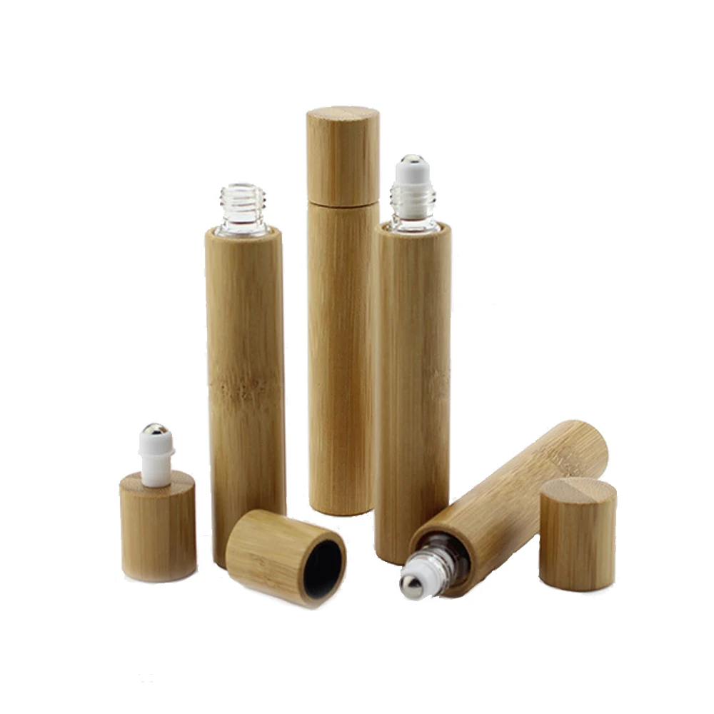 

15 мл 10 мл 8 мл бамбуковая бутылка в рулоне деревянные бутылки для эфирного масла дорожная бутылка пустые косметические контейнеры 10 шт./лот P237
