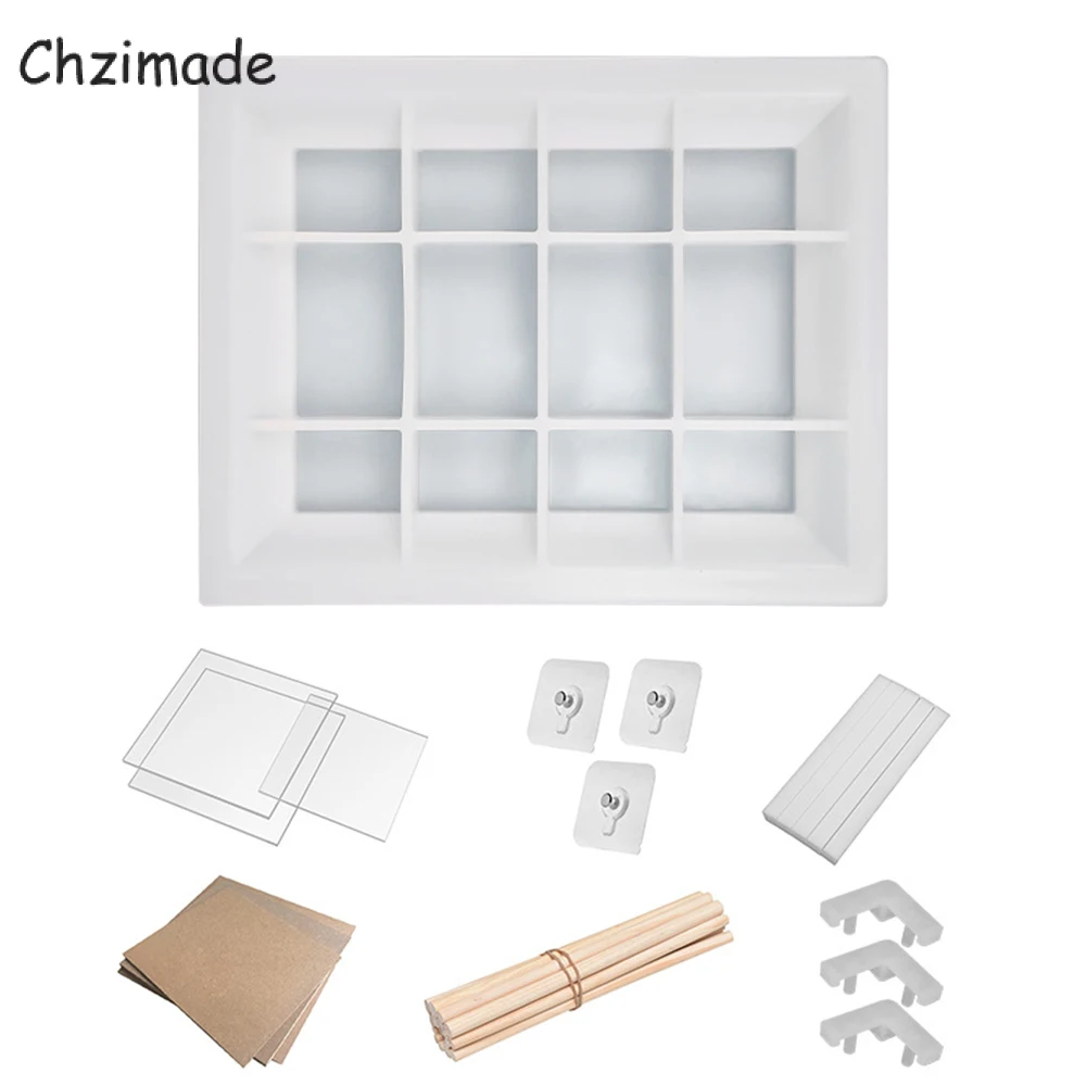 

Chzimade 8inch Rectangle Photo Frame Silicone Mold For Crystal Frame Epoxy Resin Mold Home Decoration Handmade Crafts