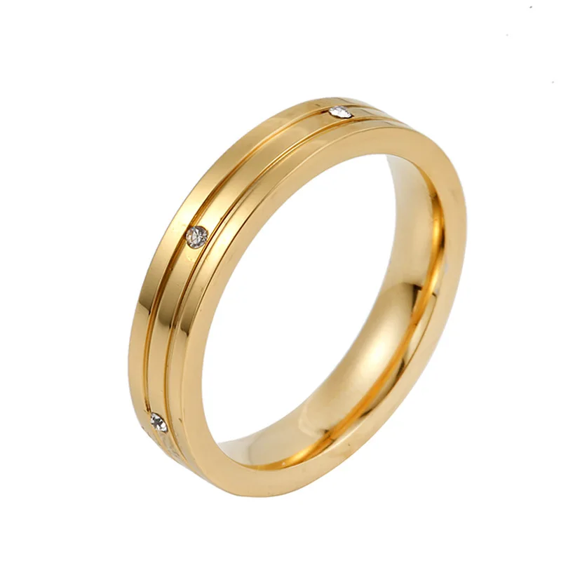 Высокое качество 4 мм оптовая продажа простое кольцо модное Золотое для мужчин и