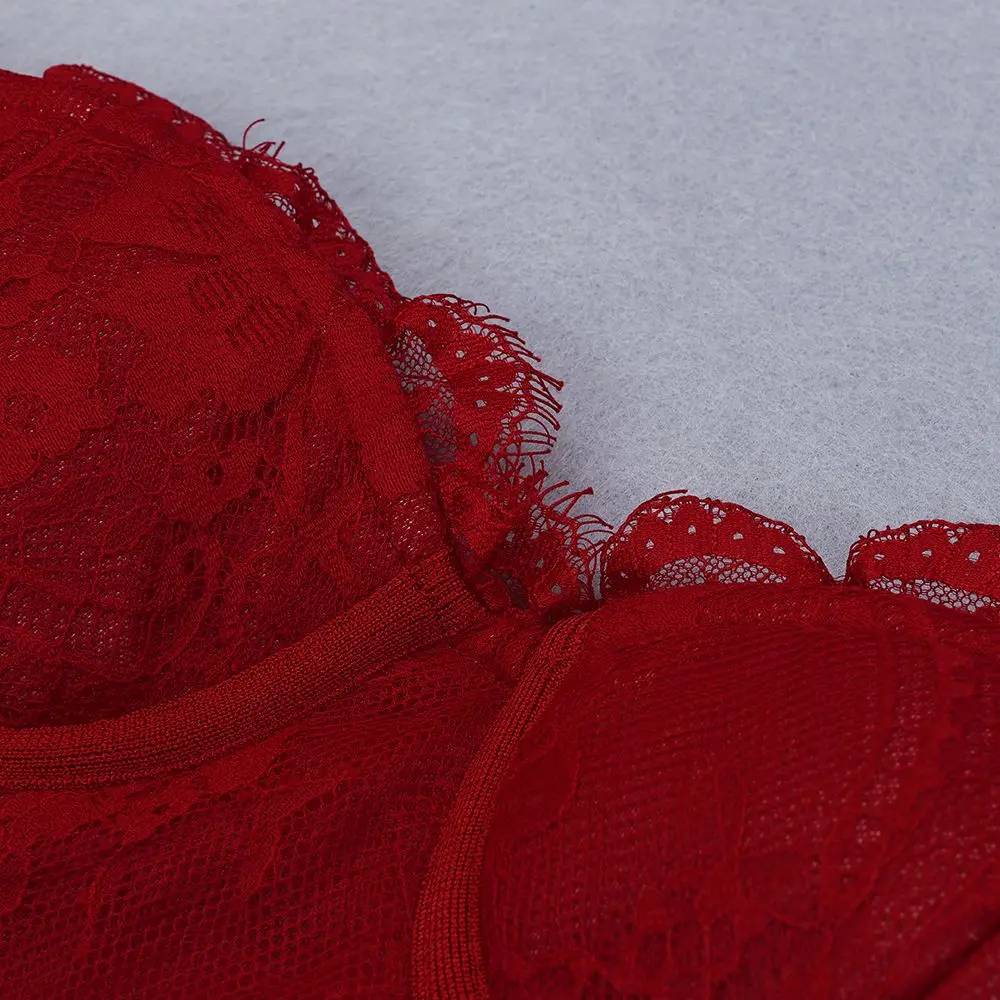 Кружевное Бандажное платье Ocstrade лето 2020 модное Красное Мини без бретелек