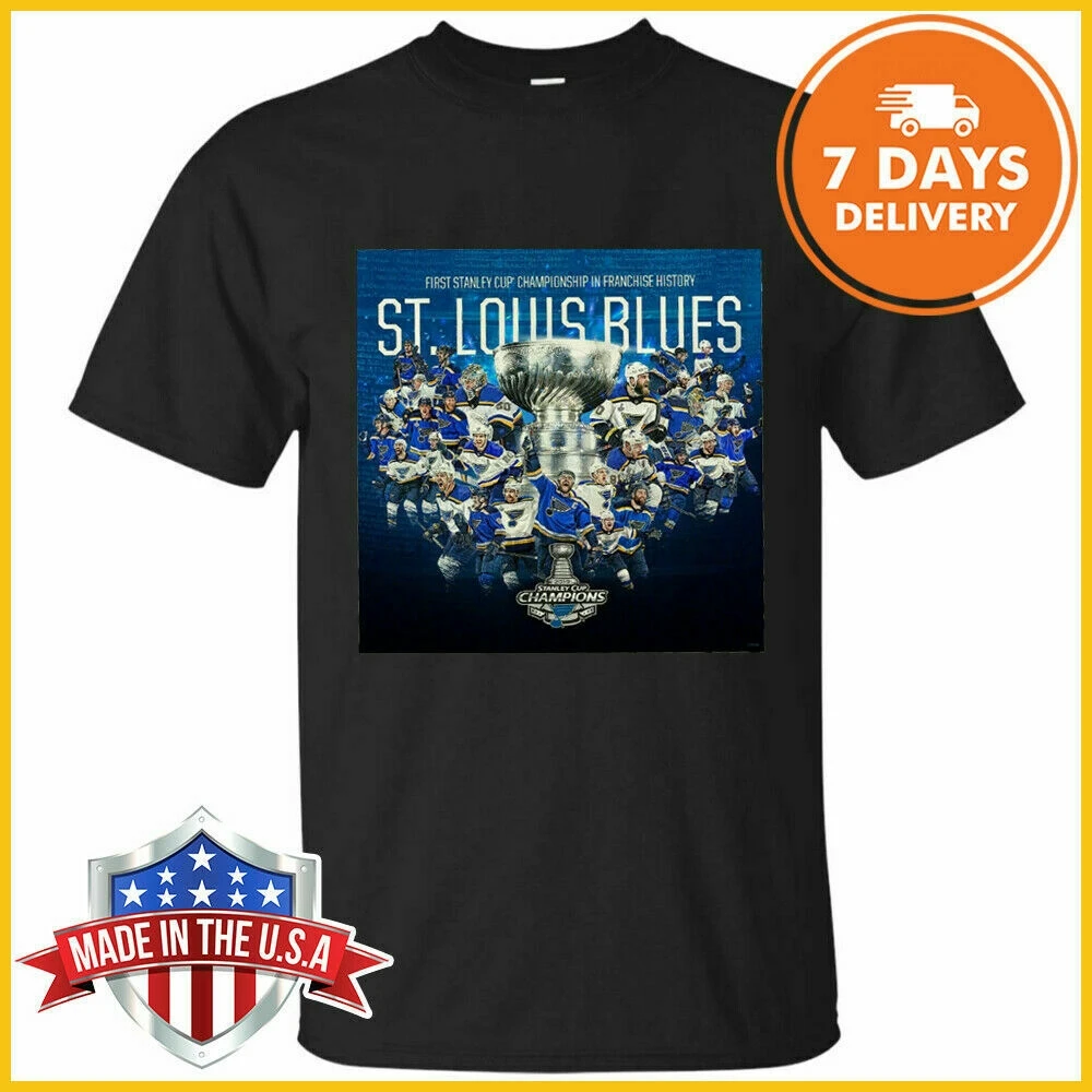Хоккейная Футболка С Хоккейным кубком Стэнли из коллекции 2019 года от St. Luis Blues