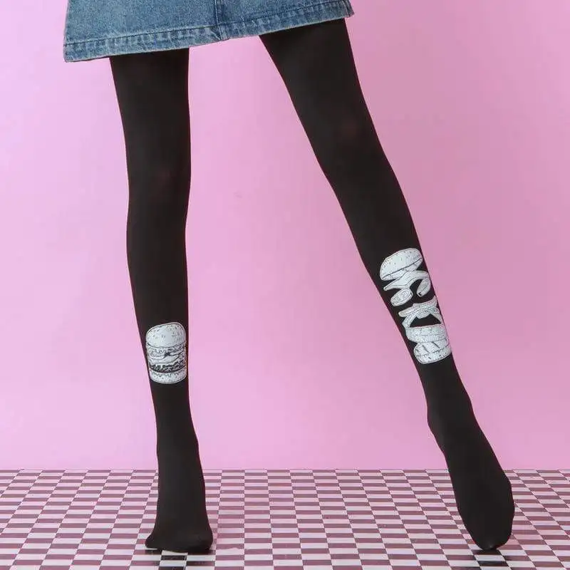 

Hamburger Printed Pantyhose