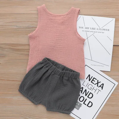 newborn baby boys summer clothing sets infant fashion cotton sleeveless t-shirt+shorts 2pcs fot bebes toddler outfits |